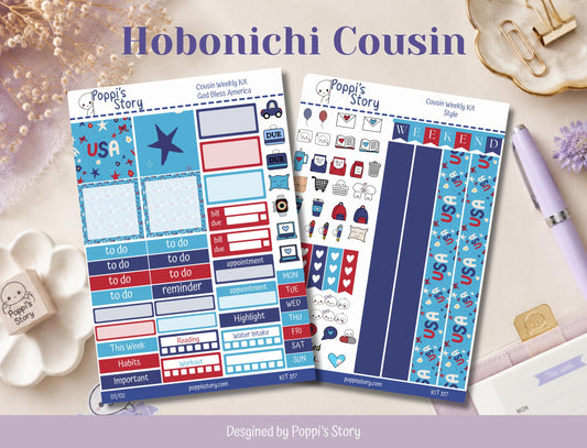 God Bless America Hobonichi Cousin Weekly Kit