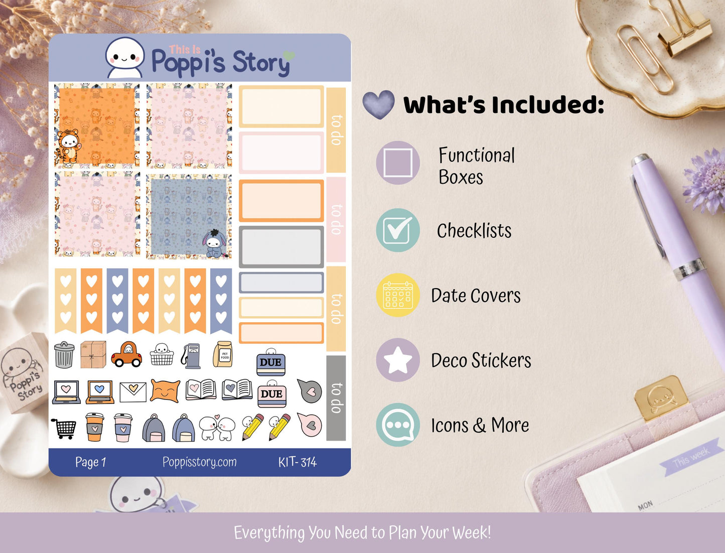 Poppi & Friends Hobonichi Cousin Kit