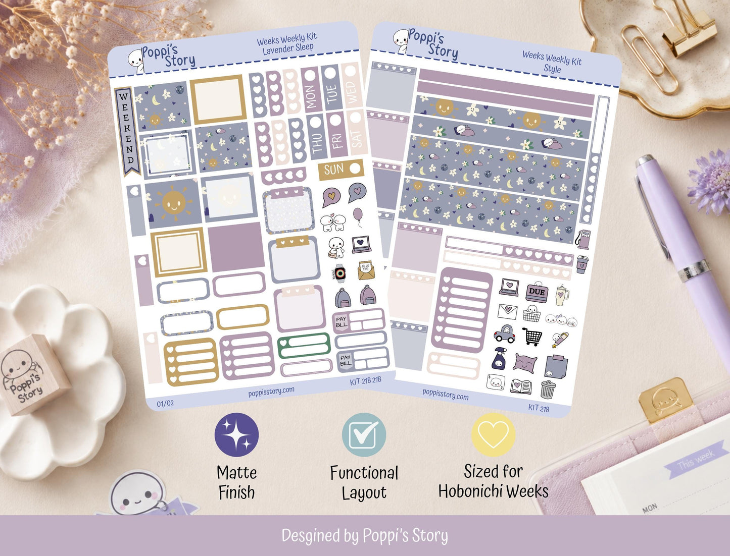 Lavender Sleep Hobonichi Weeks Weekly Kit
