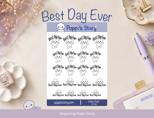 Poppi's Story Planner Stickers: Day Ever Celebratory Designs (Matte Finish)