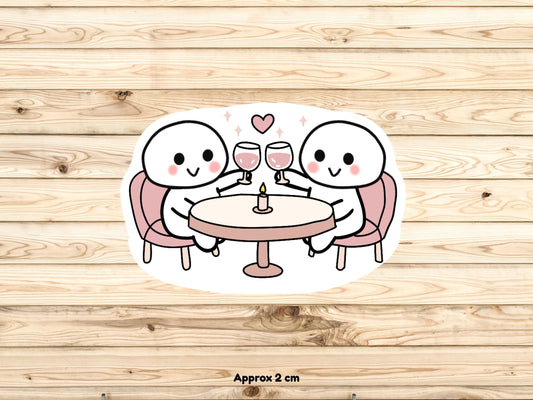 Date Night Planner Stickers, Minimal Couple Icons, Romantic Kiss Stickers (Sticker Sheet)