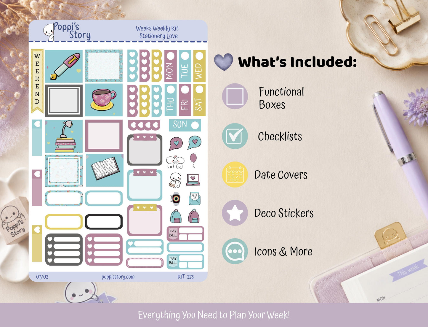 Stationery Love Hobonichi Weeks Sticker Kit