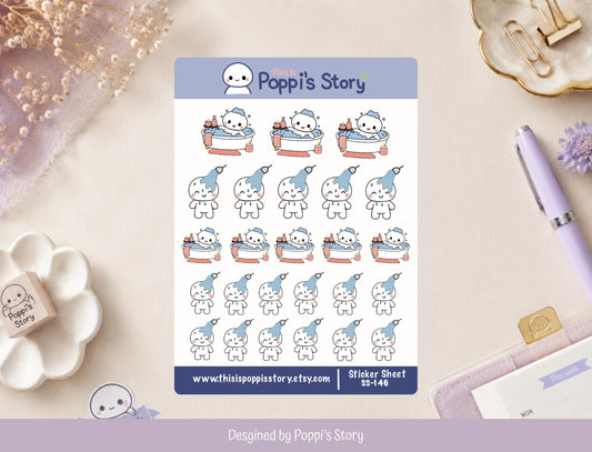 Spa Day Planner Stickers | Bath Time Self-Care Journal Decor