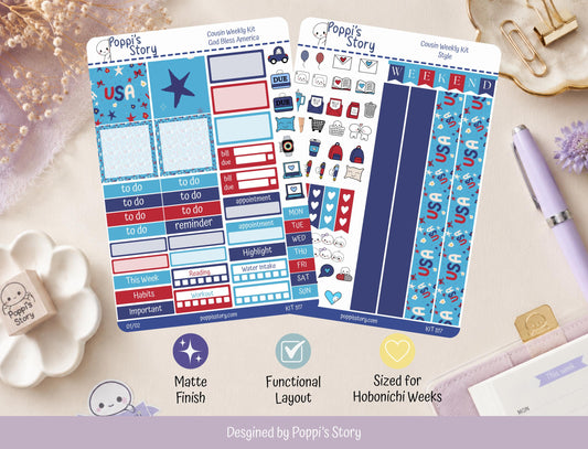 God Bless America Hobonichi Cousin Weekly Kit