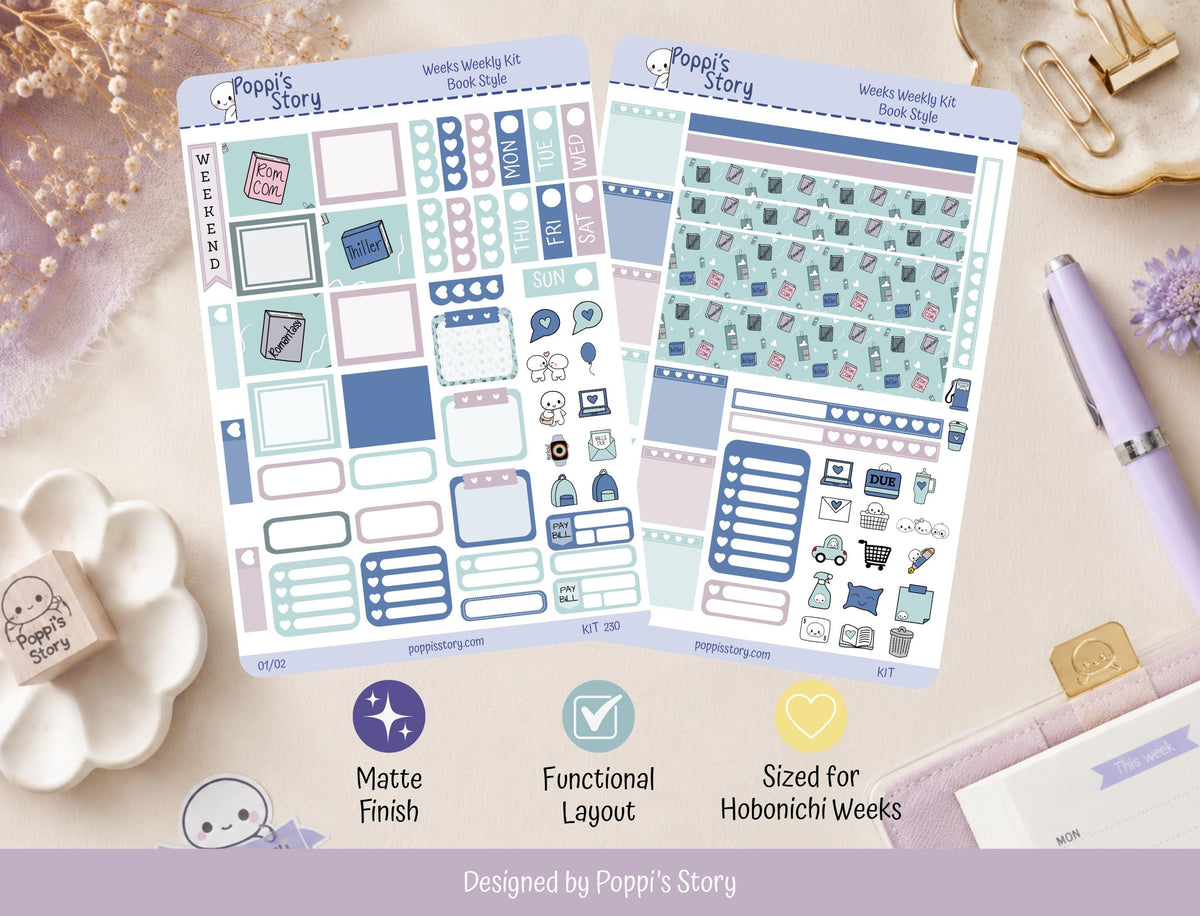 Book Style weekly kit sheet one