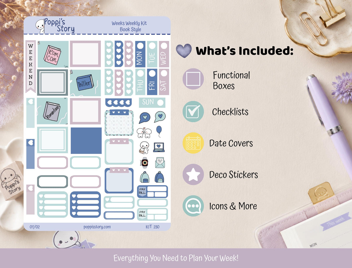 Book Style weekly kit sheet two