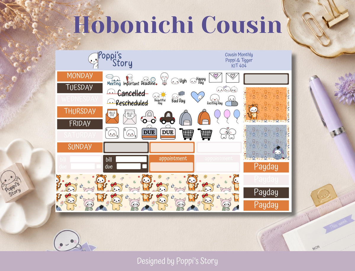Poppi in Costume Hobonichi Cousin monthly sticker kit