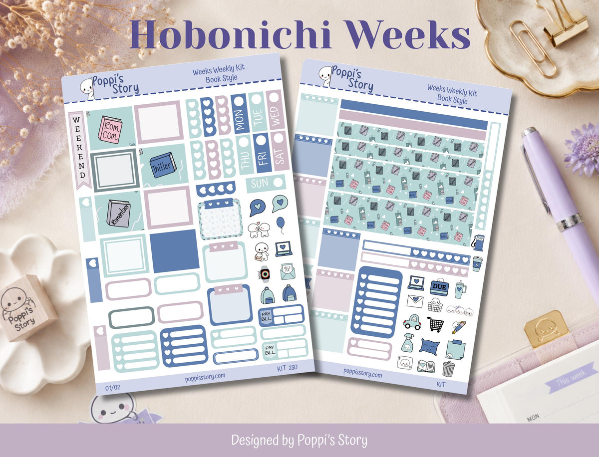 Book Style Hobonichi Weeks weekly sticker kit