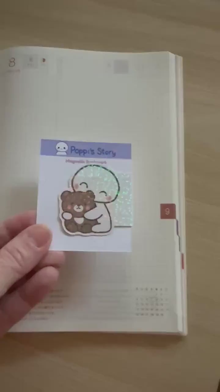 Poppi Magnetic Bookmark, Kawaii Coffee Lover Planner Clip, Book Accessory